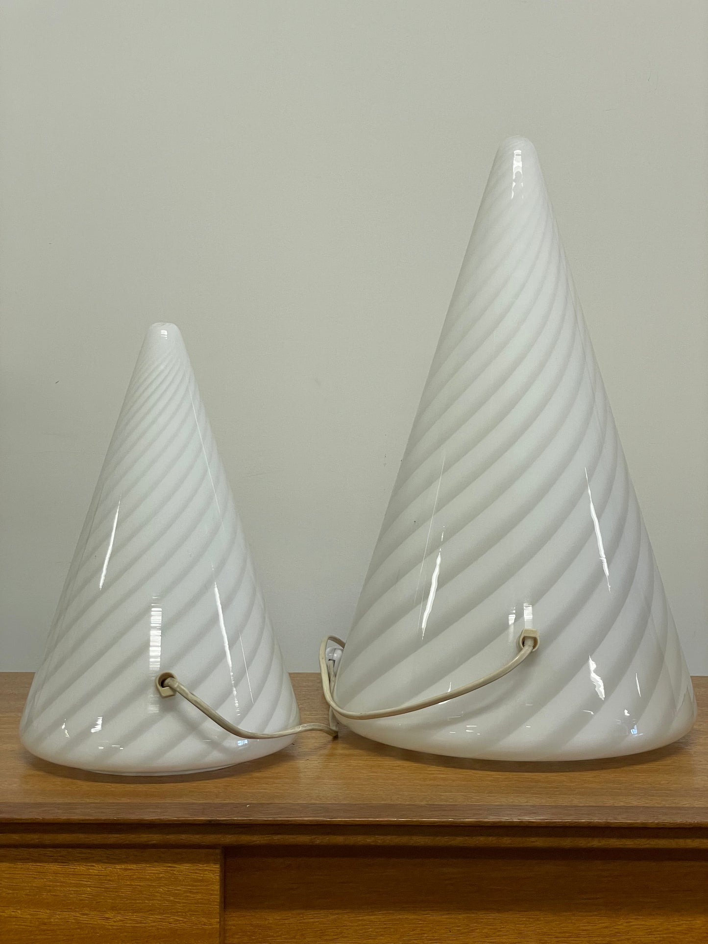 Murano glass cone lamps