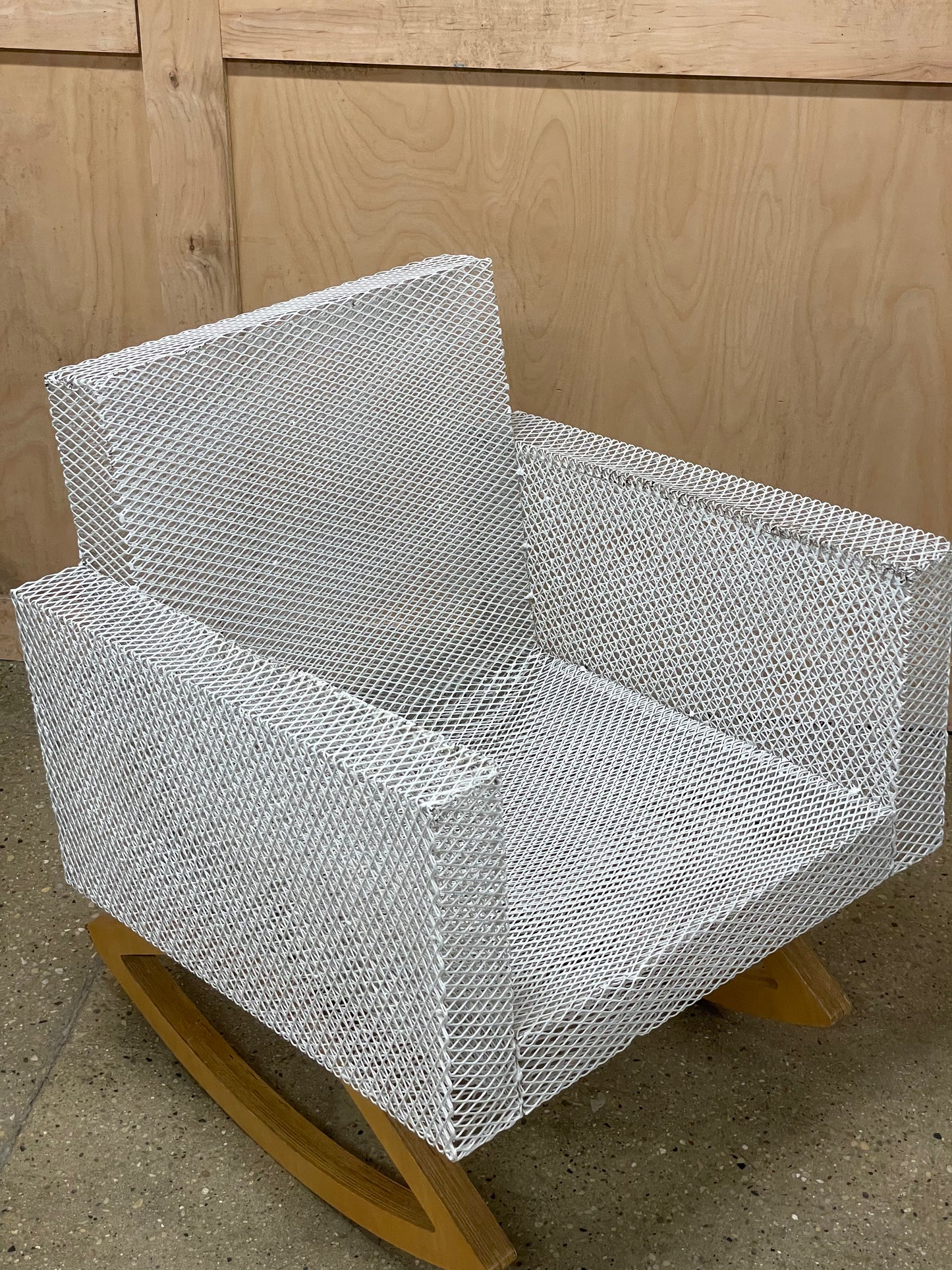 Custom made wire mesh rocking chair