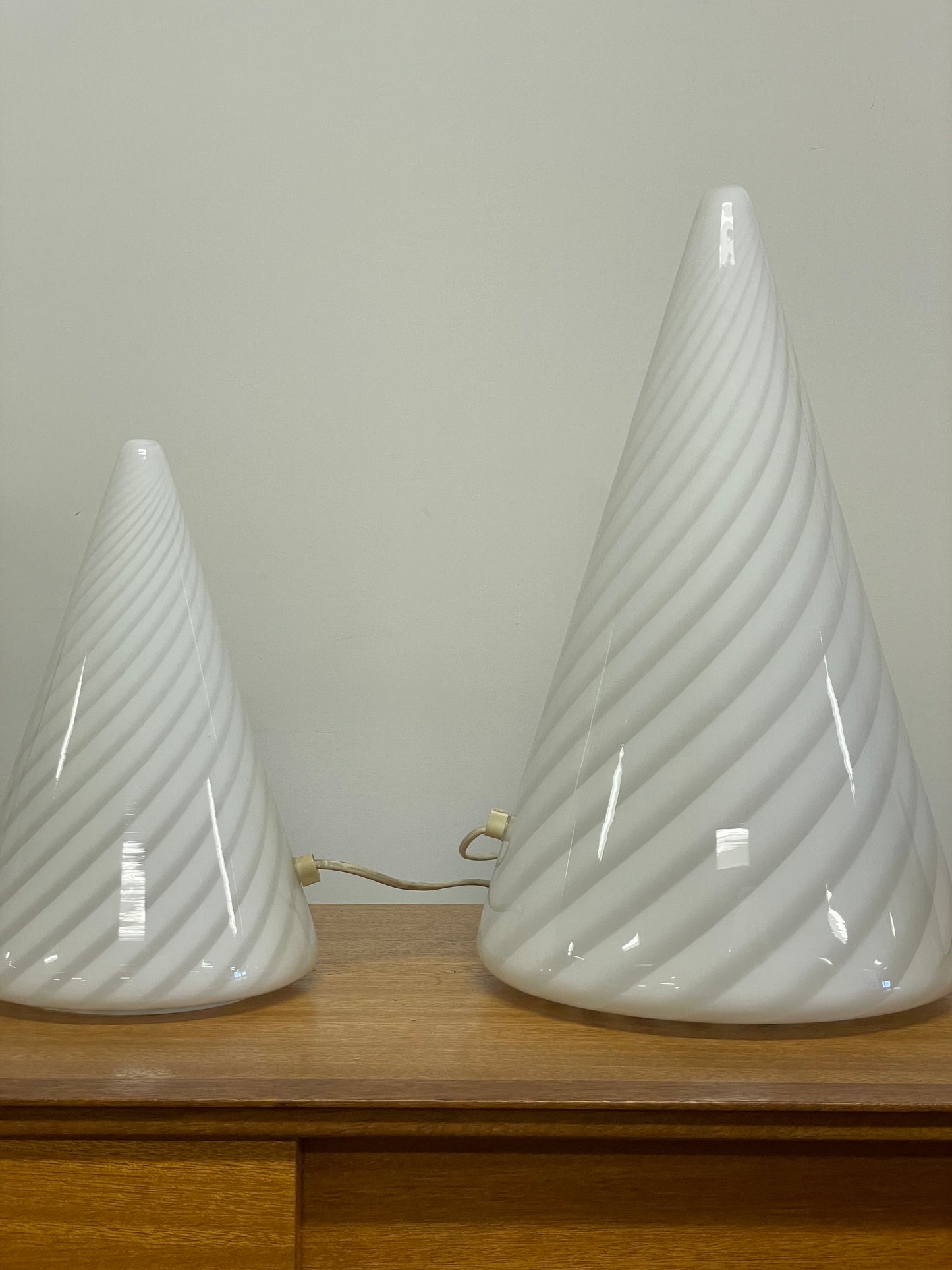Murano glass cone lamps