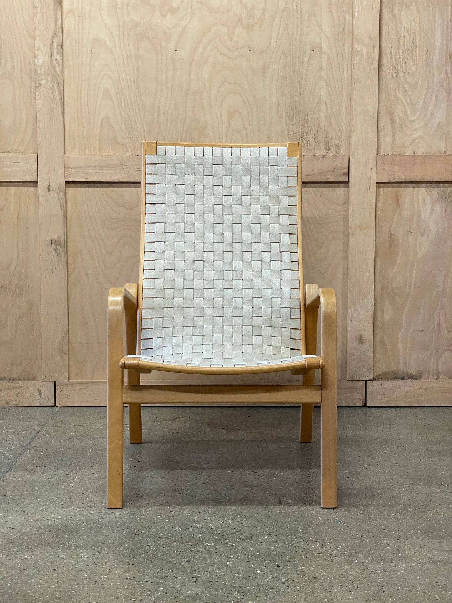 Scanavian Bentwood and woven seat lounge chair