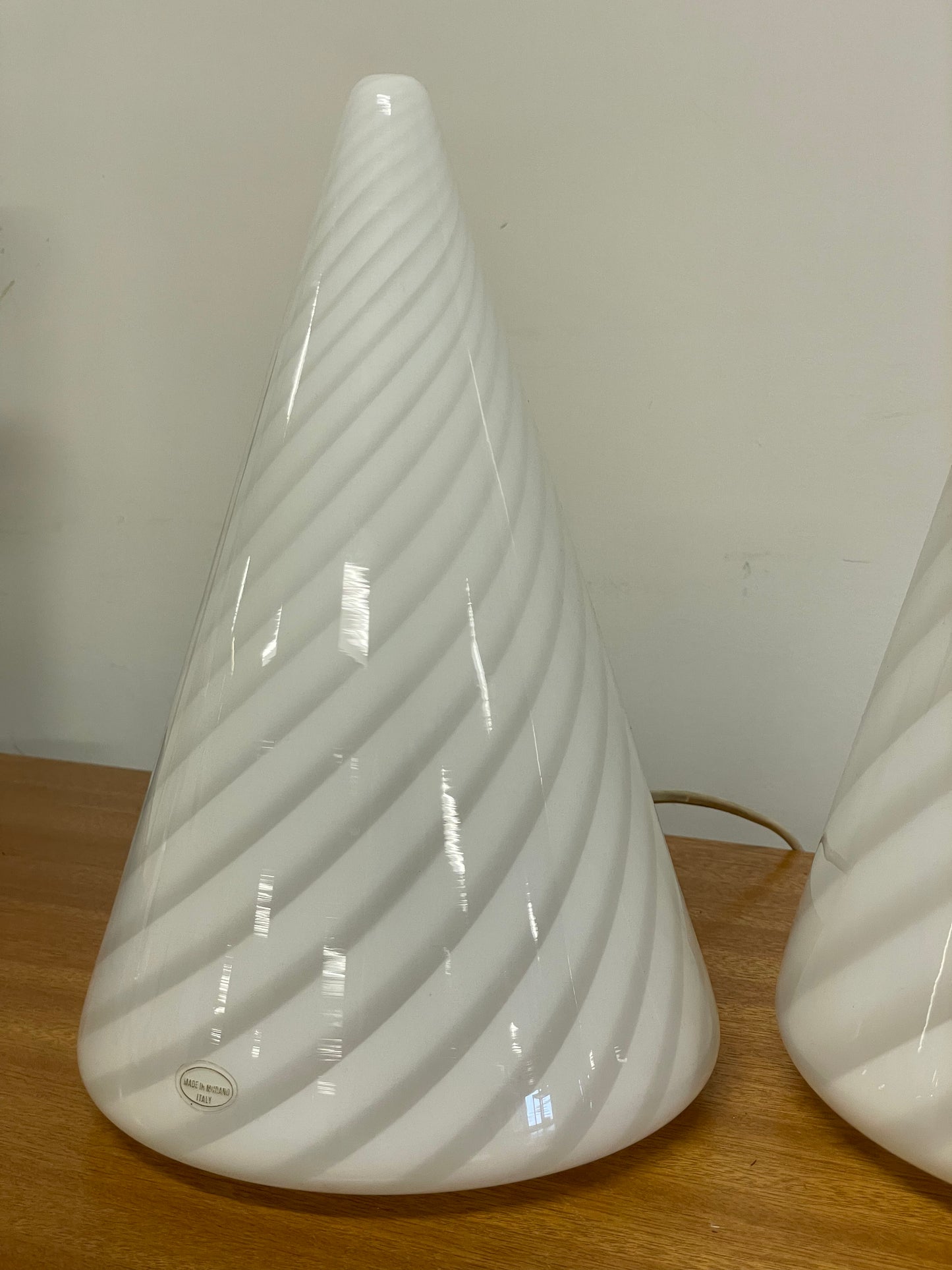 Murano glass cone lamps