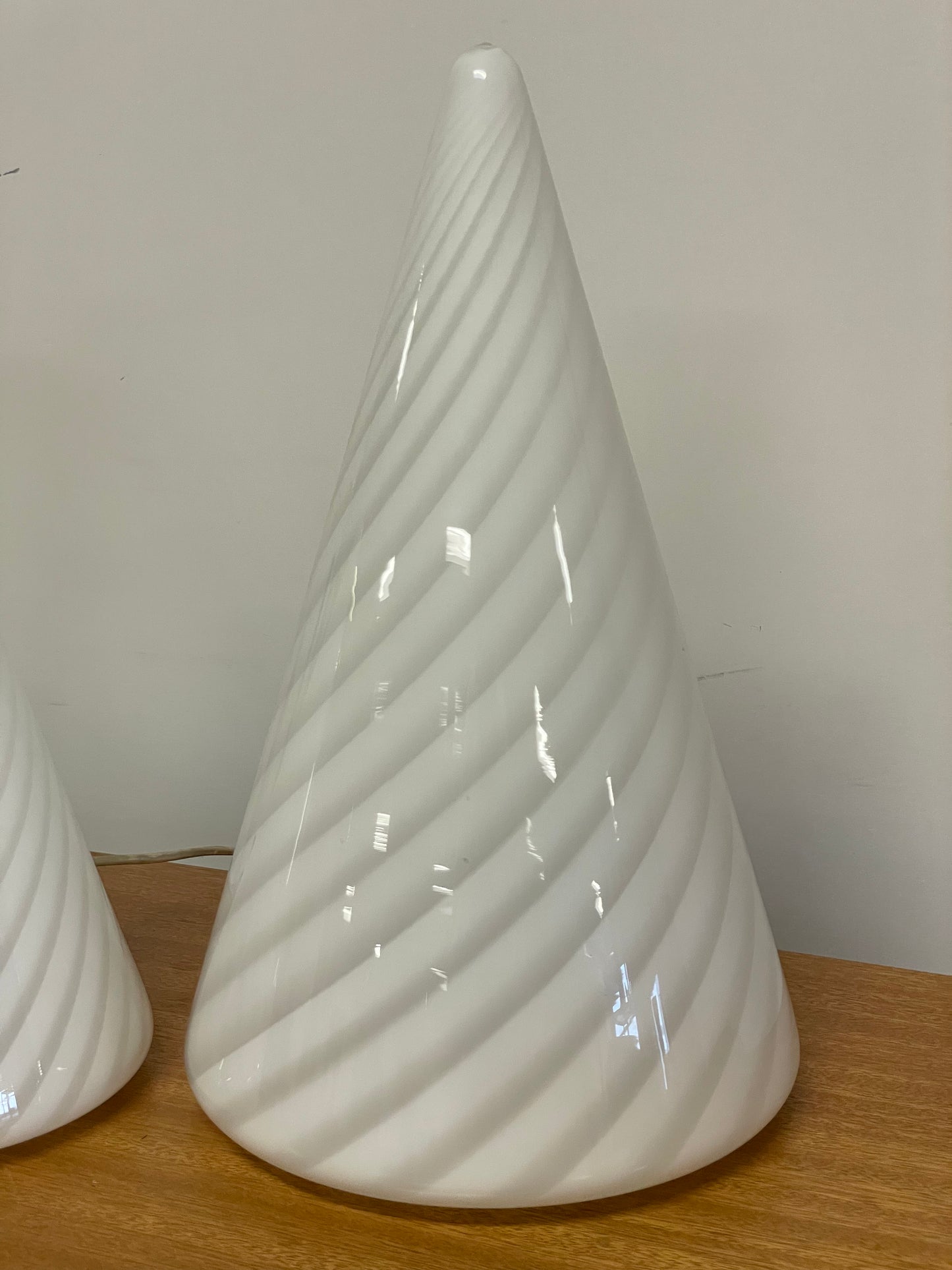 Murano glass cone lamps