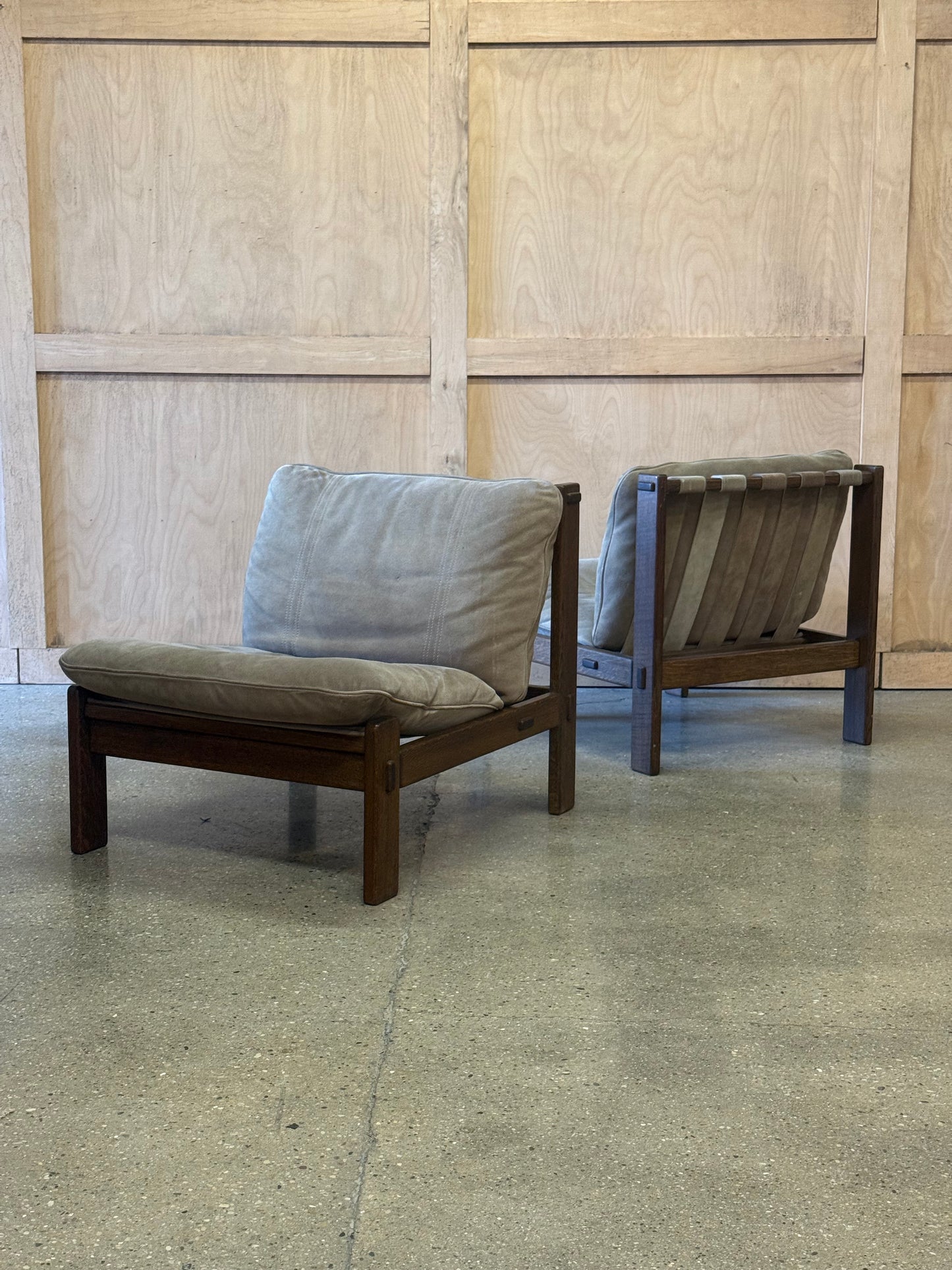 Pair of Dutch Oak Sling Chairs