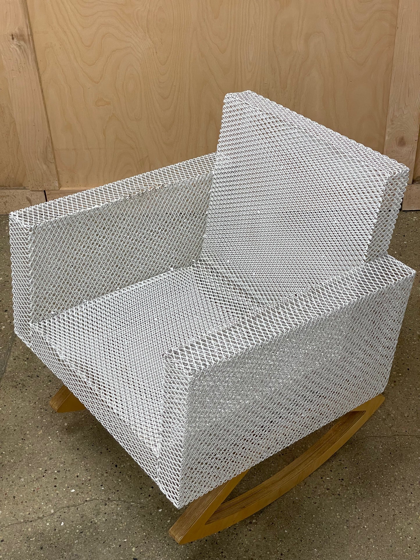 Custom made wire mesh rocking chair