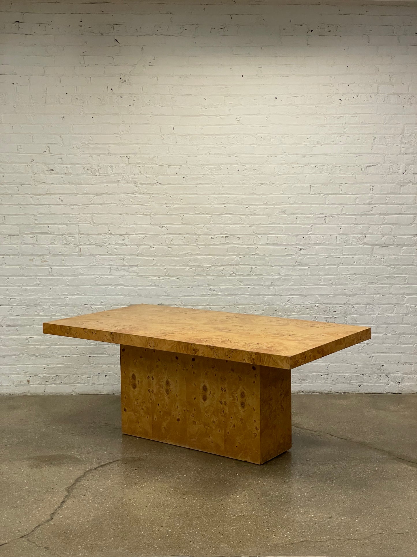 Burl Pedestal Dining Table