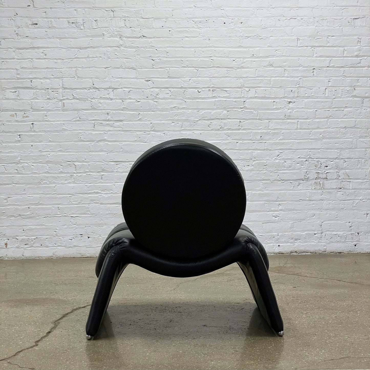 Postmodern Black Leather Chair