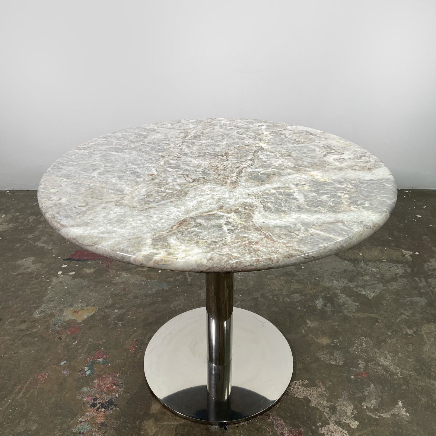 Calacatta Marble Cafe Table attributed to Nicos Zographos