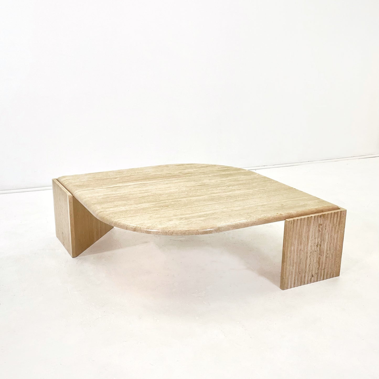 Travertine Teardrop Coffee Table