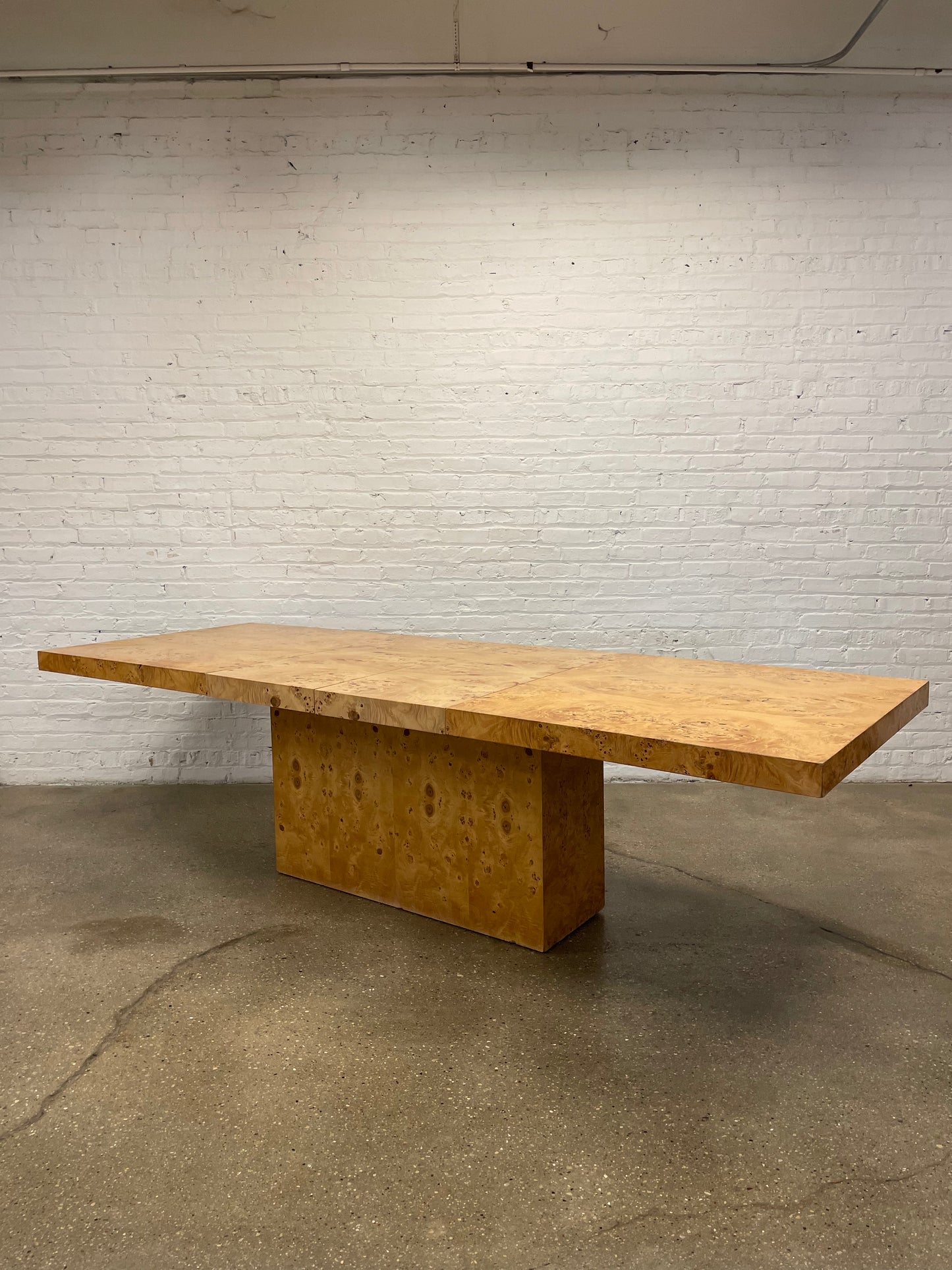 Burl Pedestal Dining Table