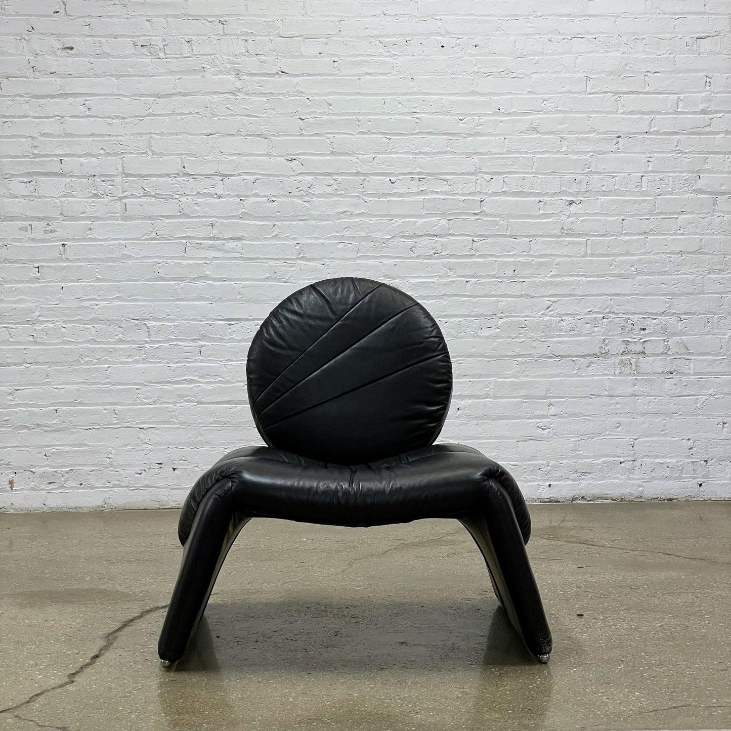 Postmodern Black Leather Chair