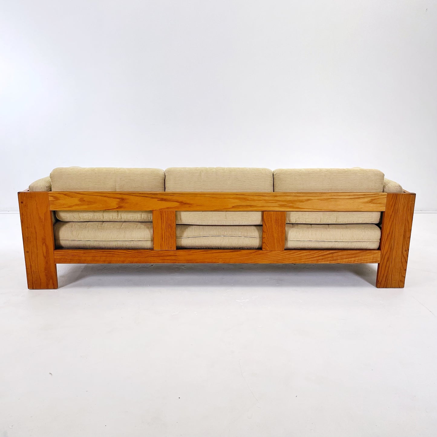 Three Seat Sofa in Beige Corduroy