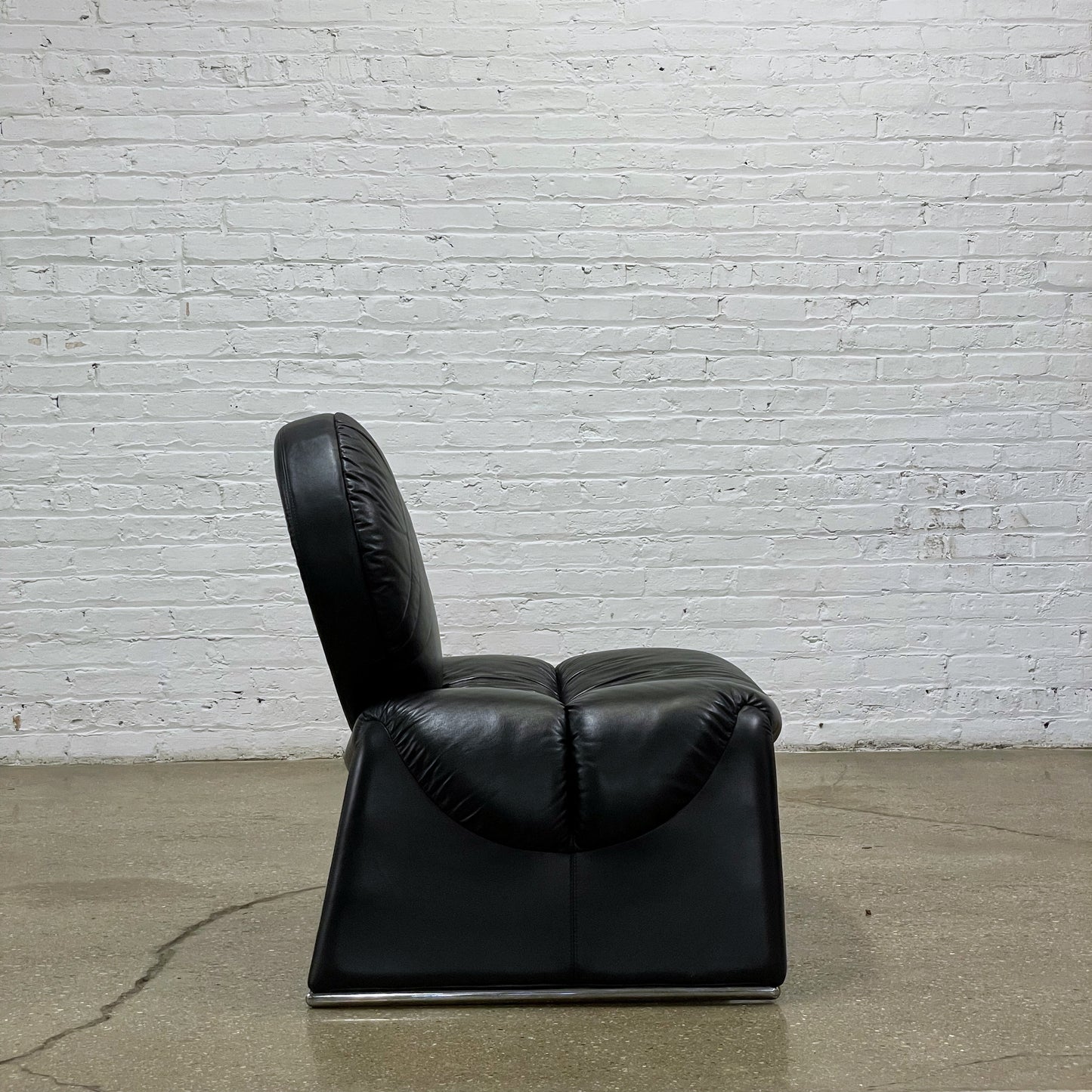 Postmodern Black Leather Chair
