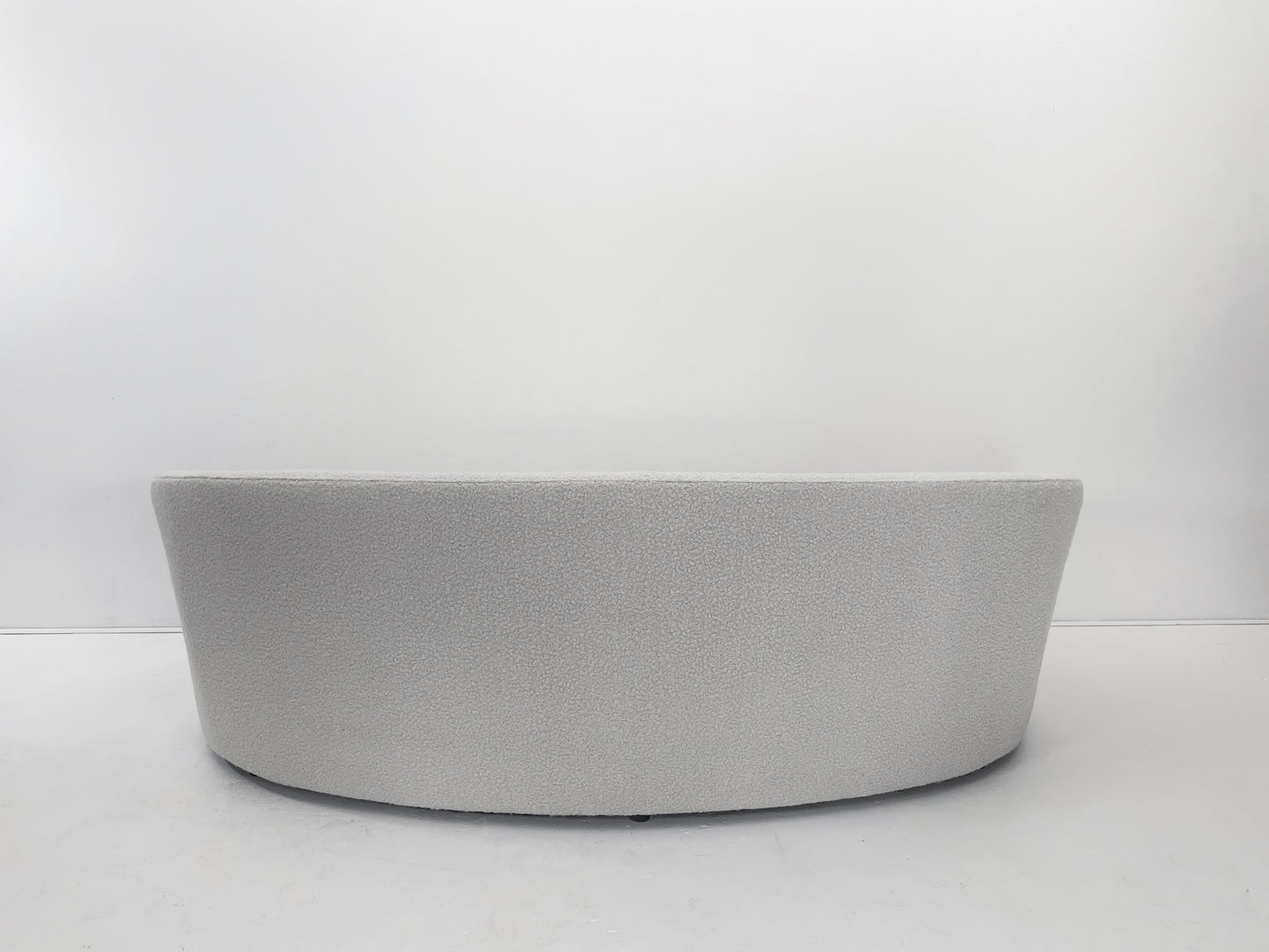 Custom Curved Sofa in White Boucle