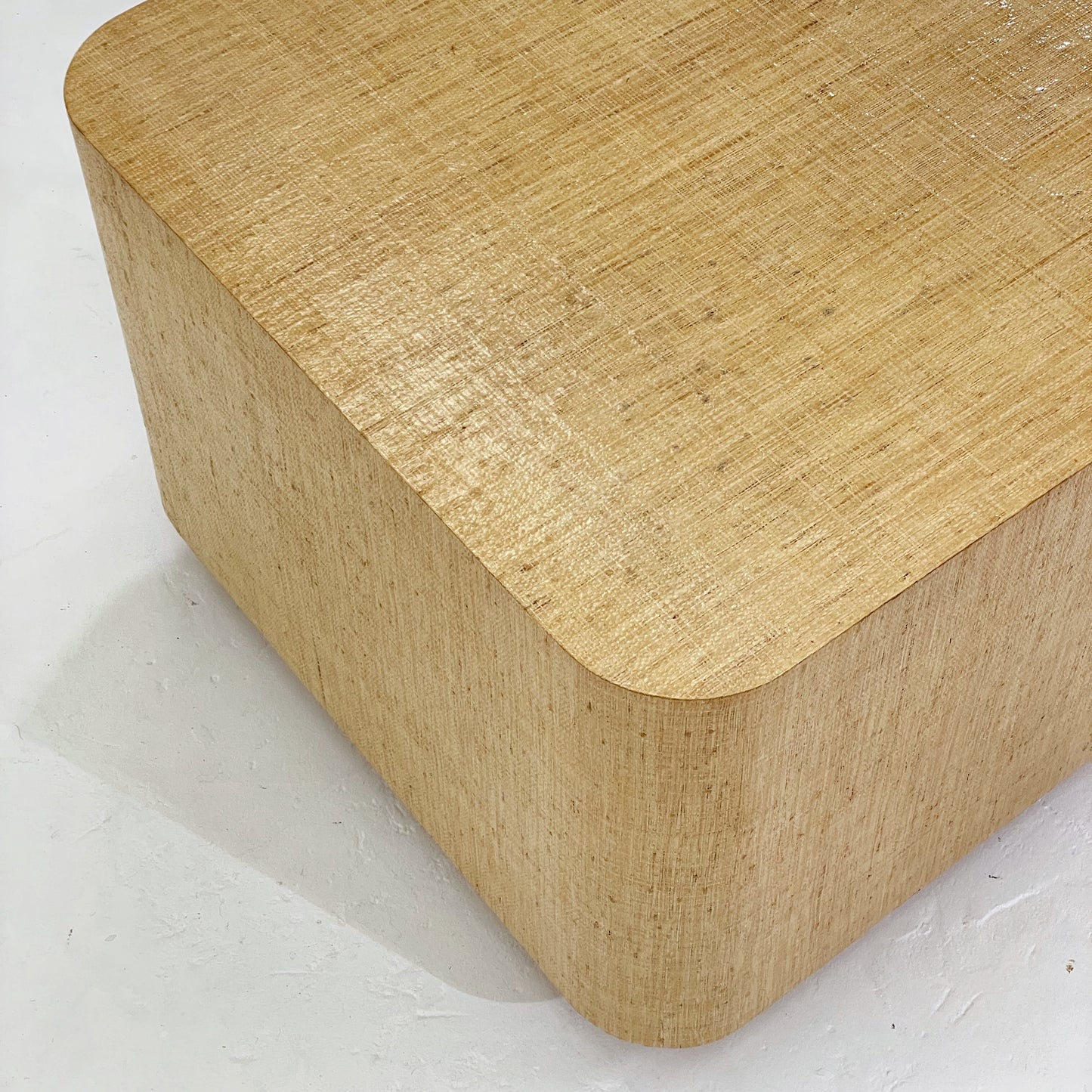 Grasscloth Cabinet on Chrome Plinth Base