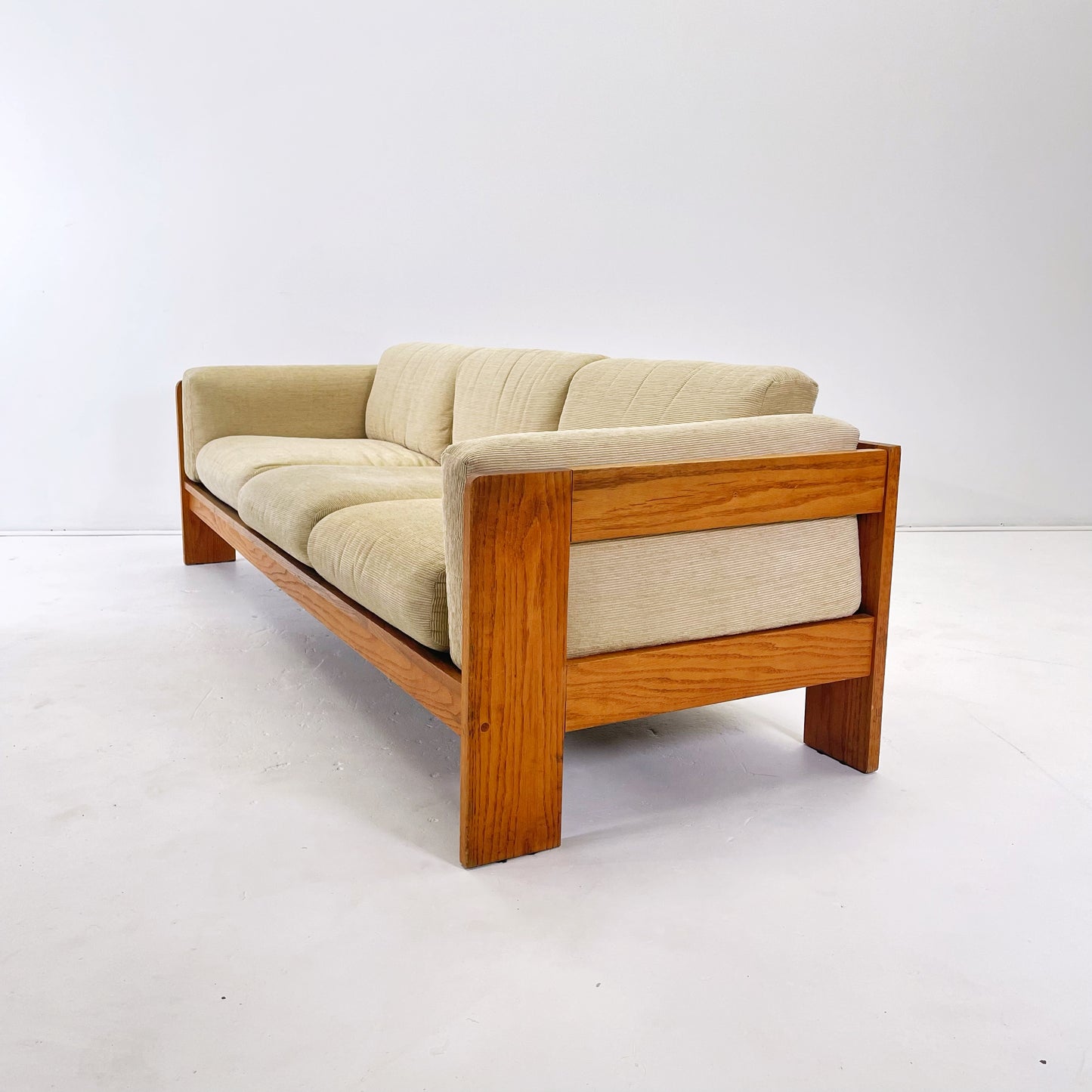 Three Seat Sofa in Beige Corduroy