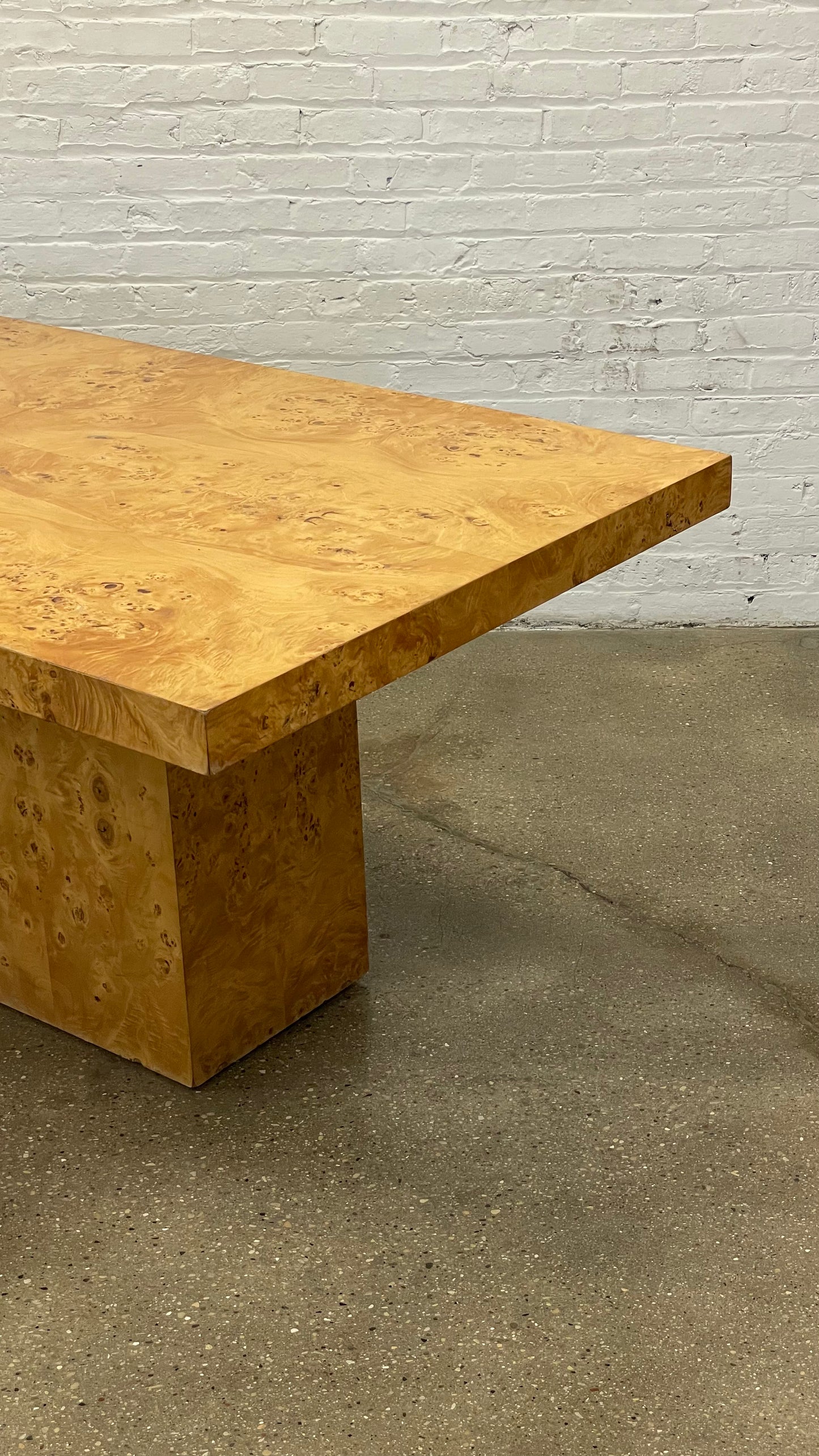 Burl Pedestal Dining Table