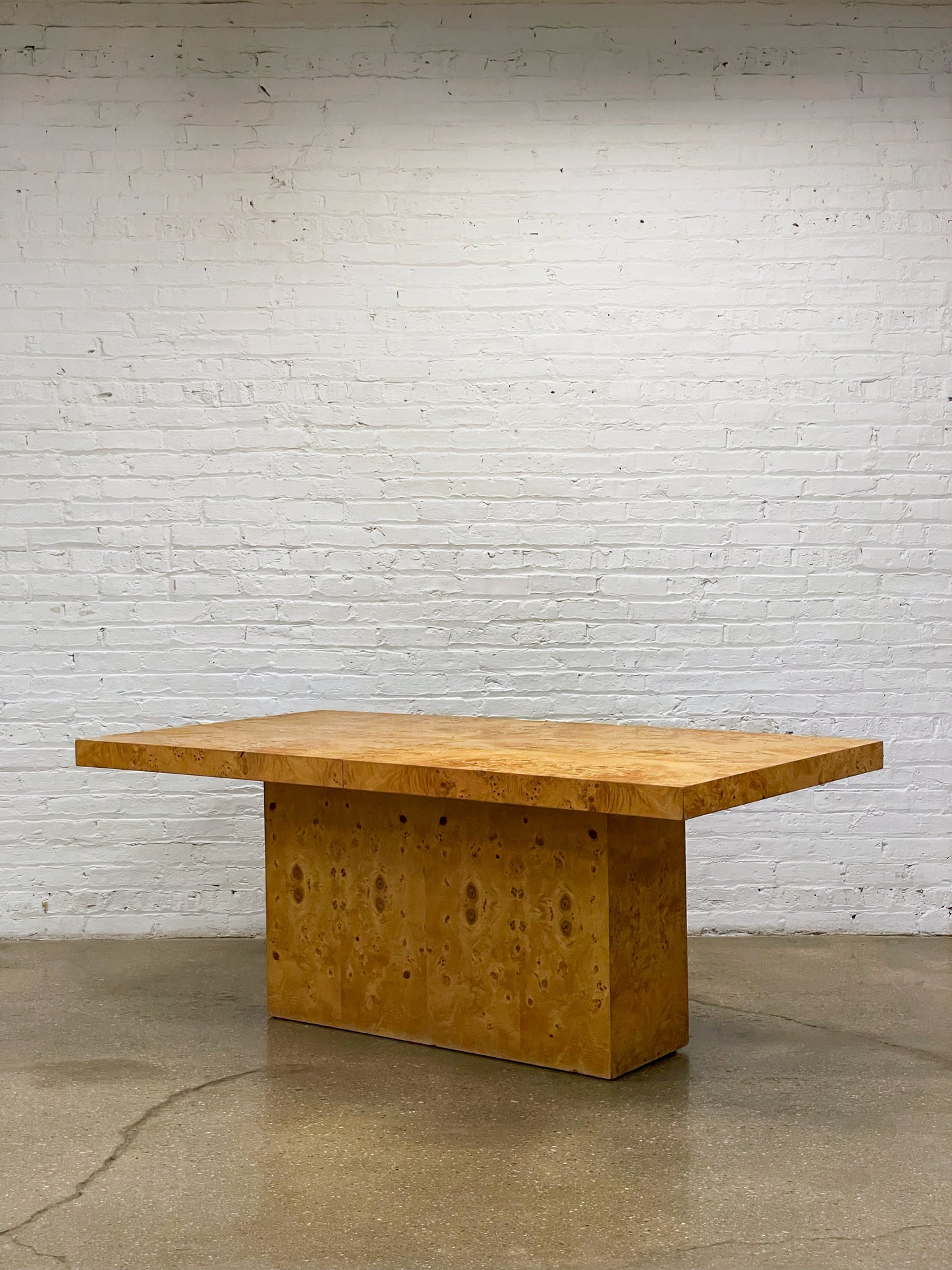 Burl Pedestal Dining Table