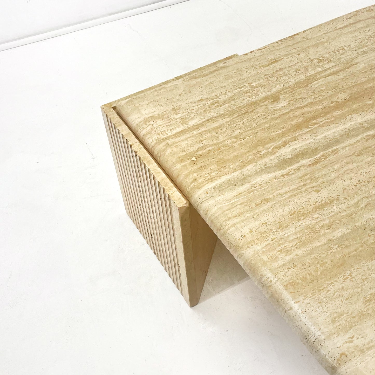 Travertine Teardrop Coffee Table