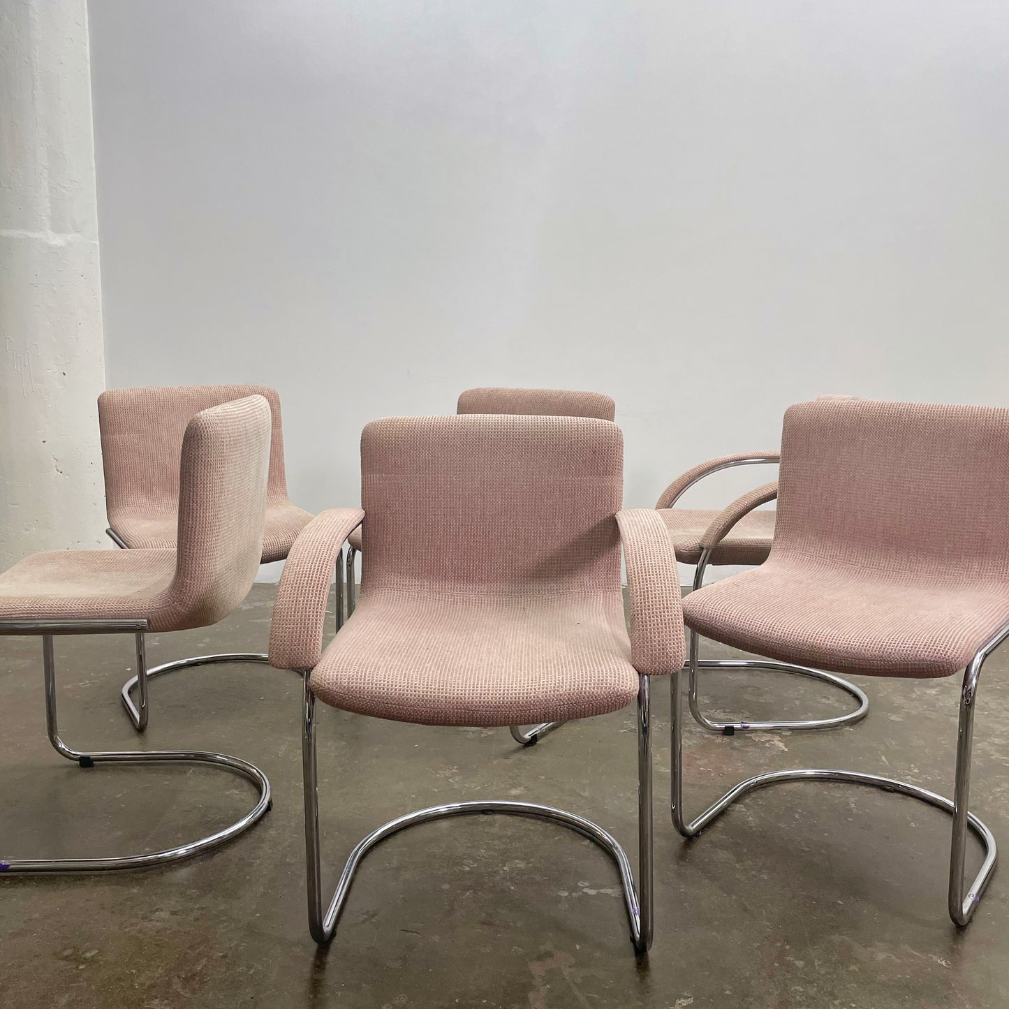 Giovanni Offredi for Saporiti Cantilever Dining Chairs