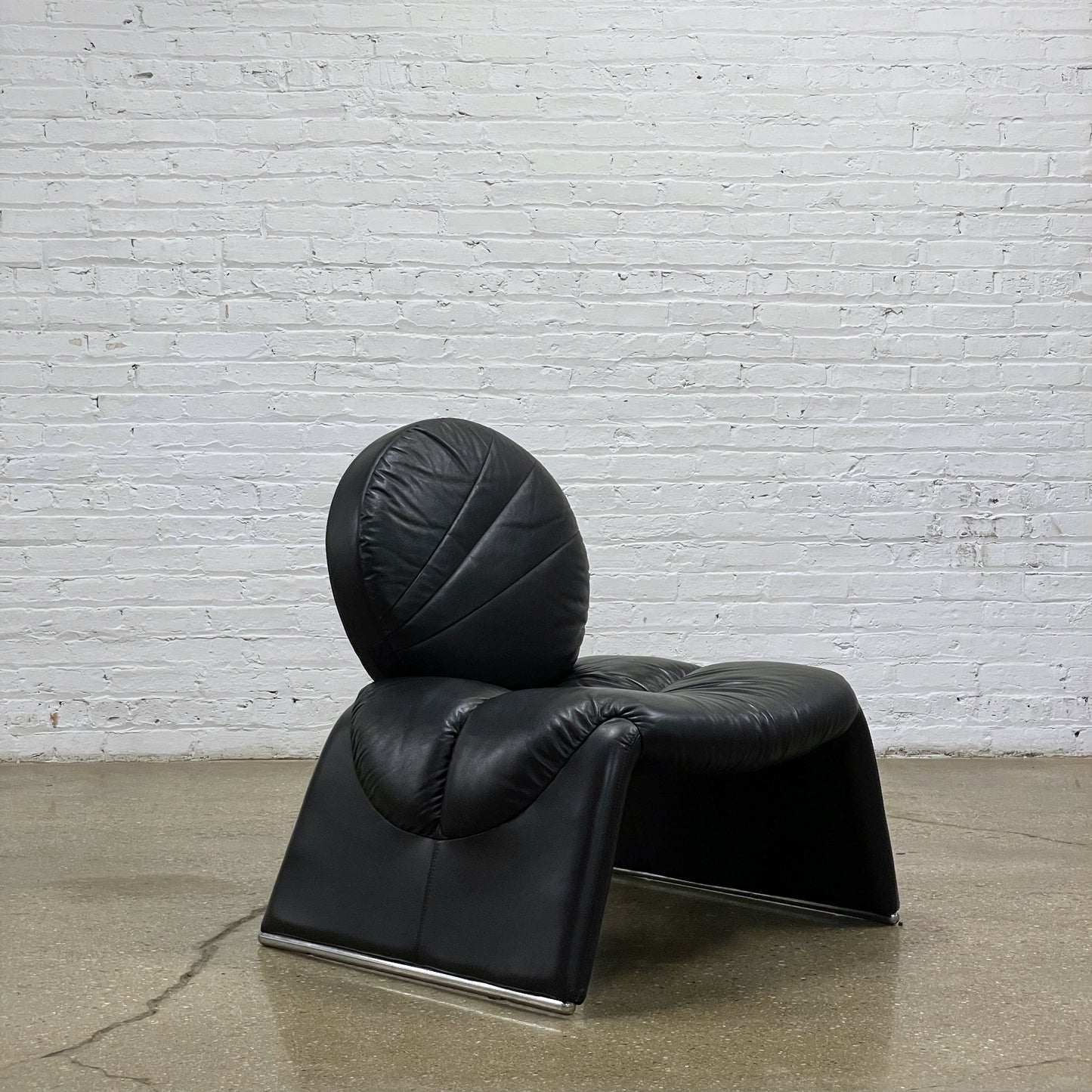 Postmodern Black Leather Chair
