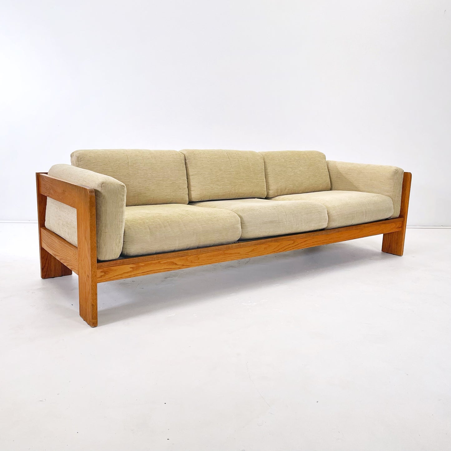 Three Seat Sofa in Beige Corduroy