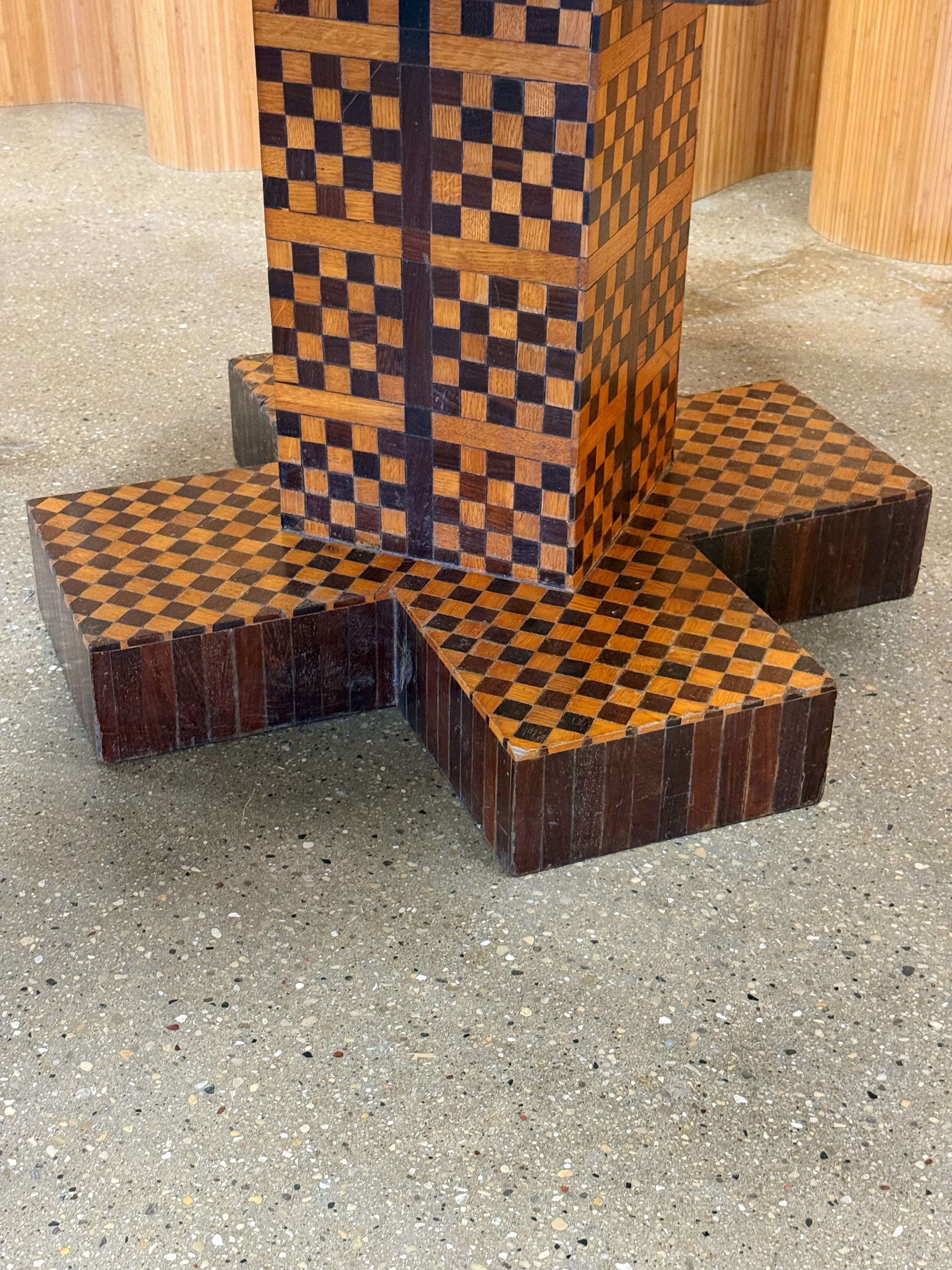 Handcrafted Folk Art Parquetry Table