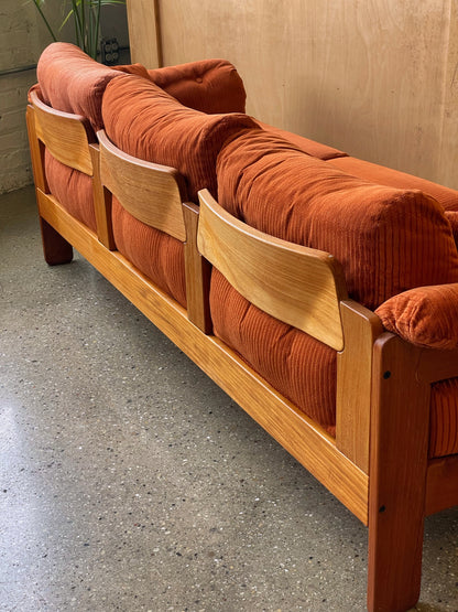 Rust Corduroy Sofa