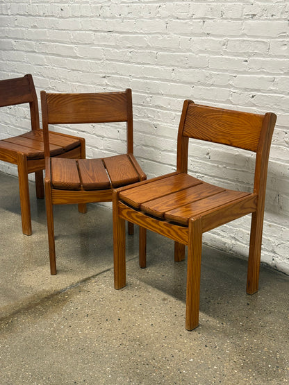 Set of six Scandinavian Pine Dining chairs