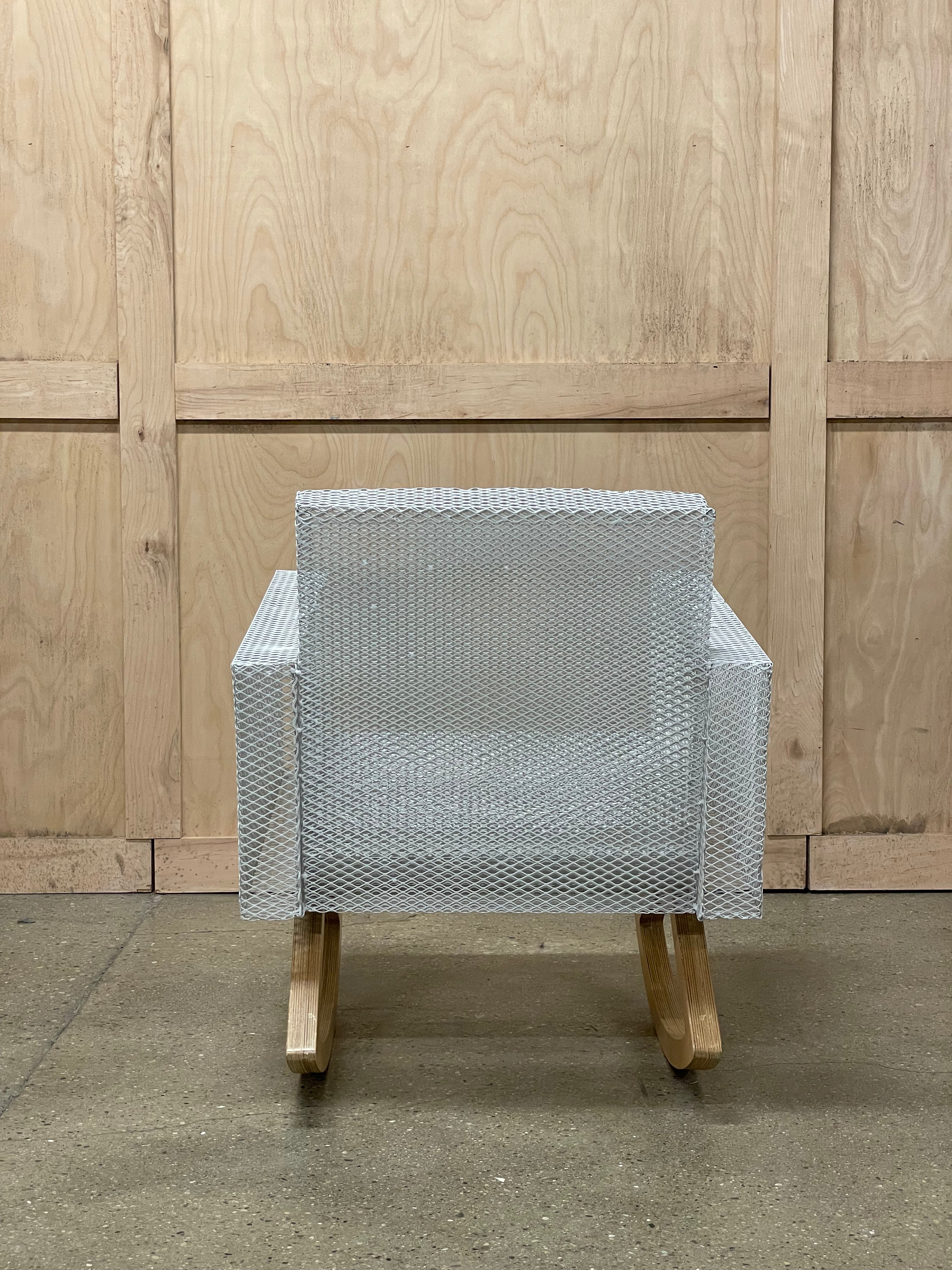 Custom made wire mesh rocking chair