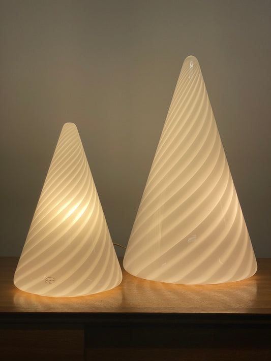 Murano glass cone lamps