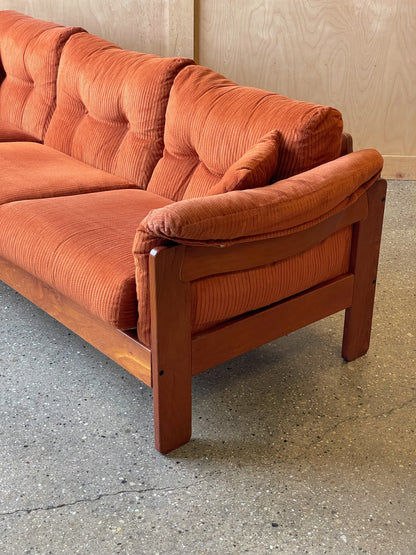 Rust Corduroy Sofa