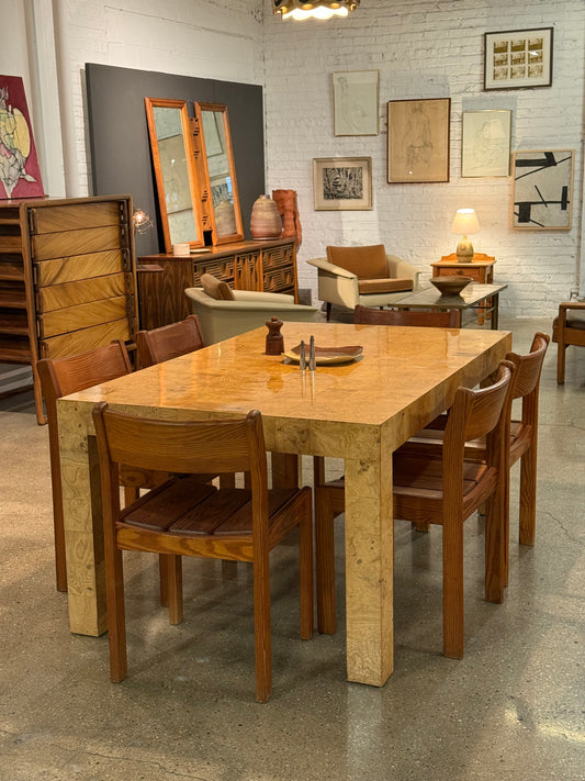 Milo Baughman Patchwork Burl Dining Table