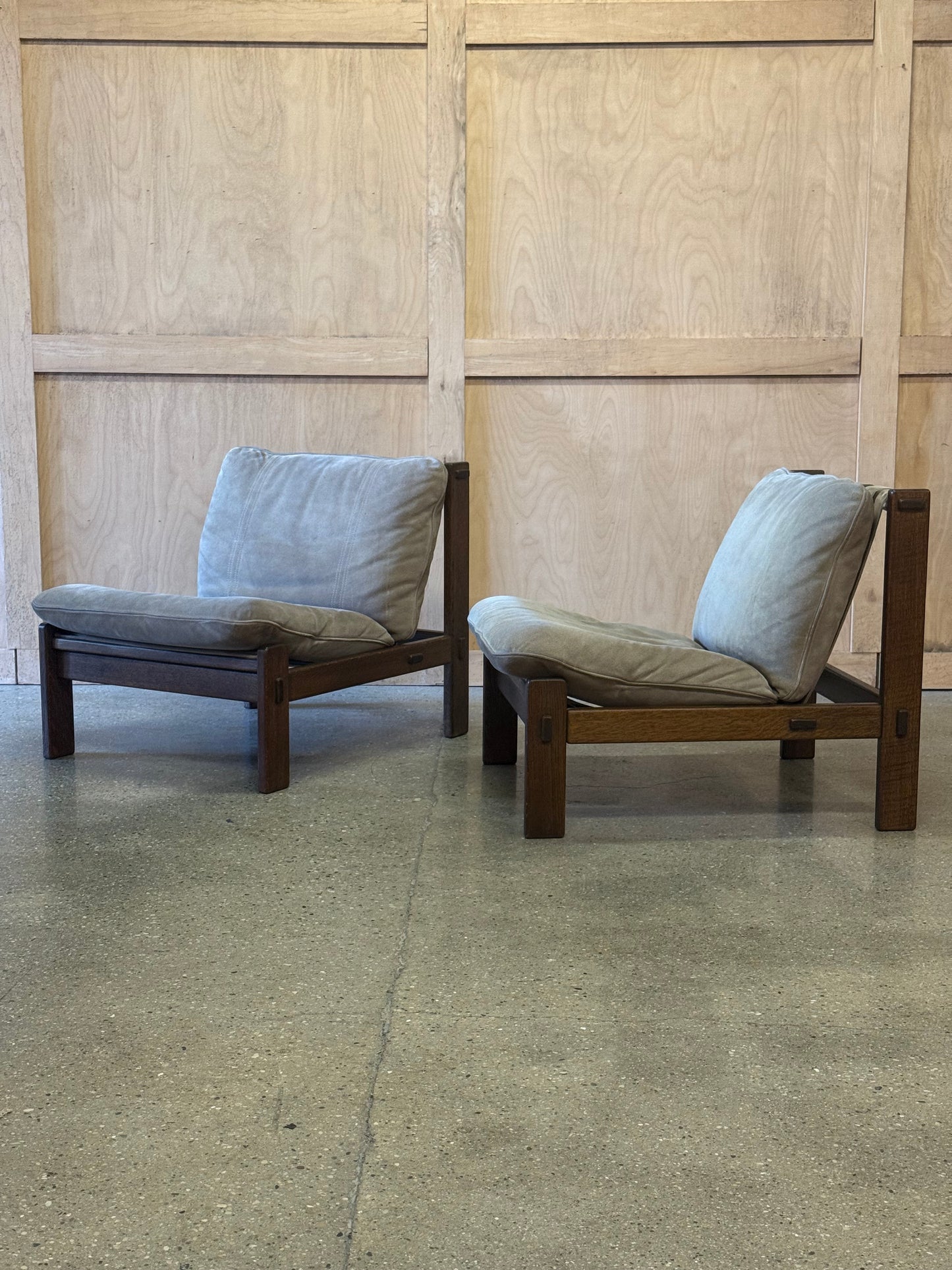 Pair of Dutch Oak Sling Chairs