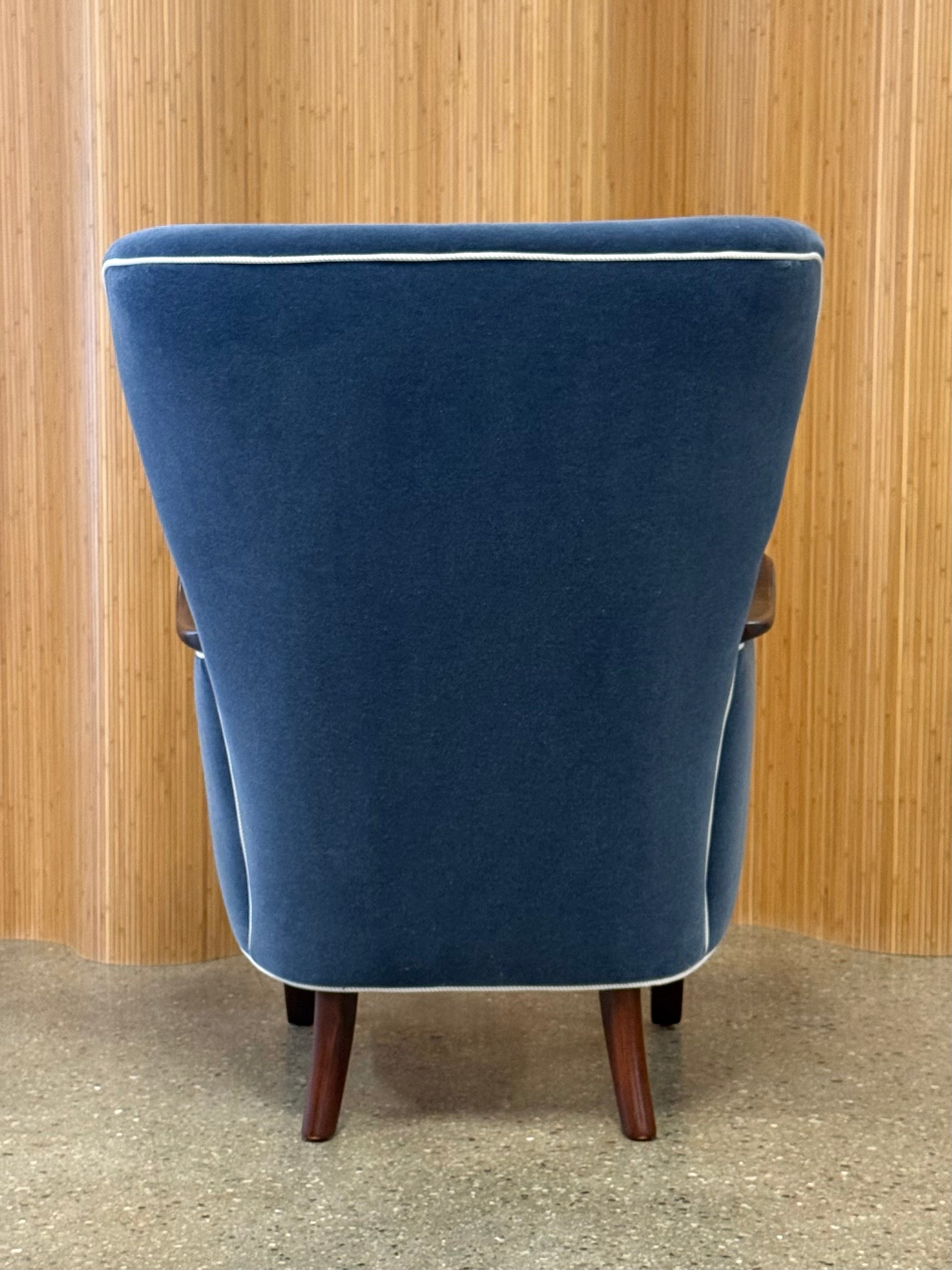 Danish Art Deco Wingback Lounge Chair