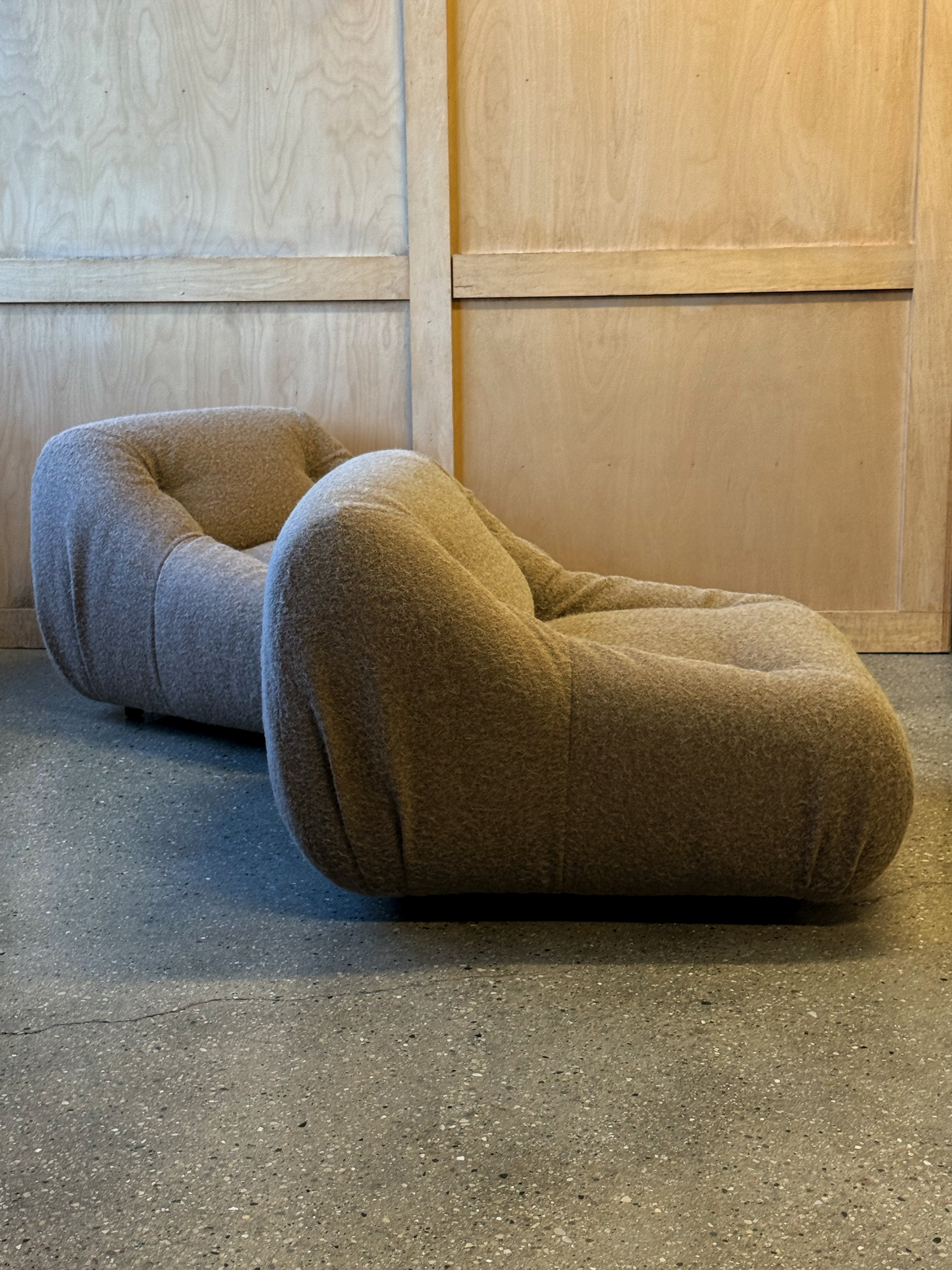 Pair of pouf lounge chairs