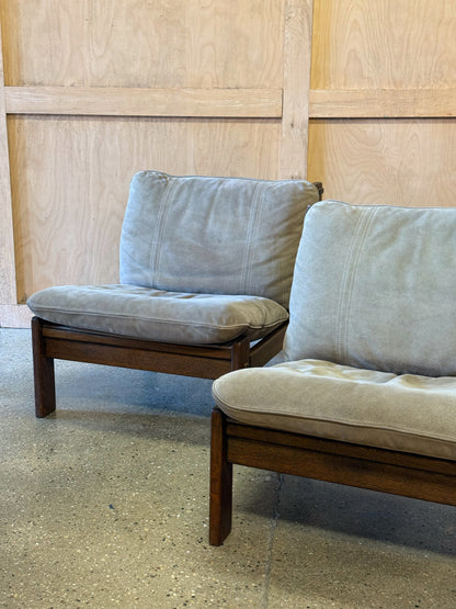 Pair of Dutch Oak Sling Chairs
