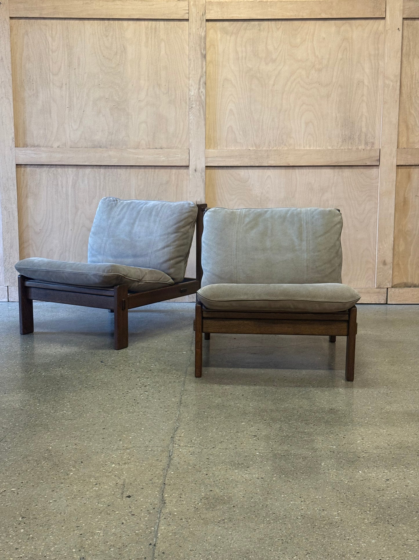 Pair of Dutch Oak Sling Chairs