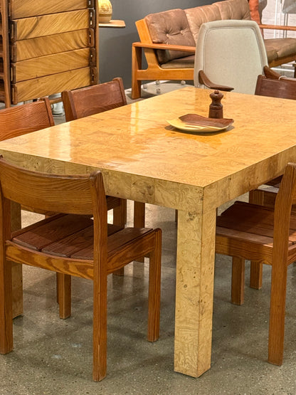 Milo Baughman Patchwork Burl Dining Table