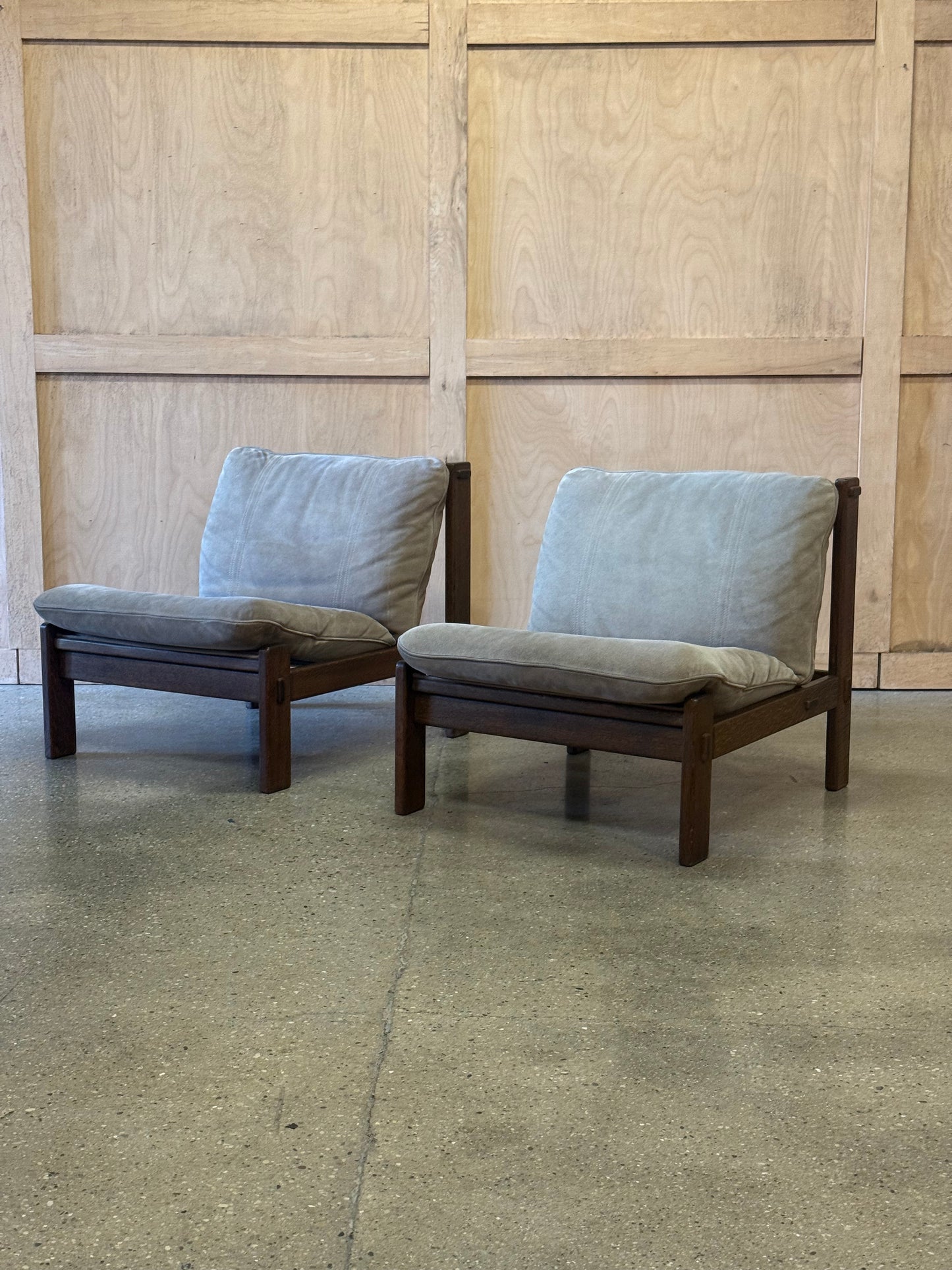 Pair of Dutch Oak Sling Chairs