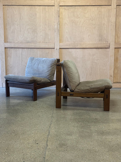 Pair of Dutch Oak Sling Chairs