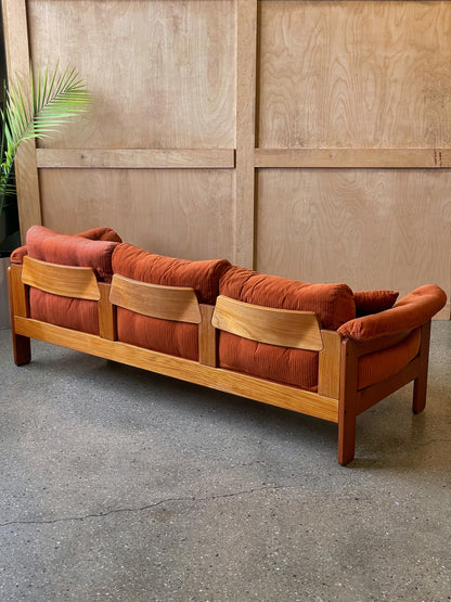 Rust Corduroy Sofa