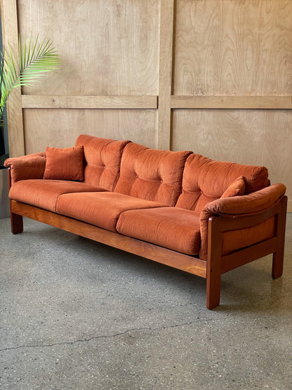 Rust Corduroy Sofa