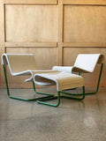 Pair of Green and Canvas chairs