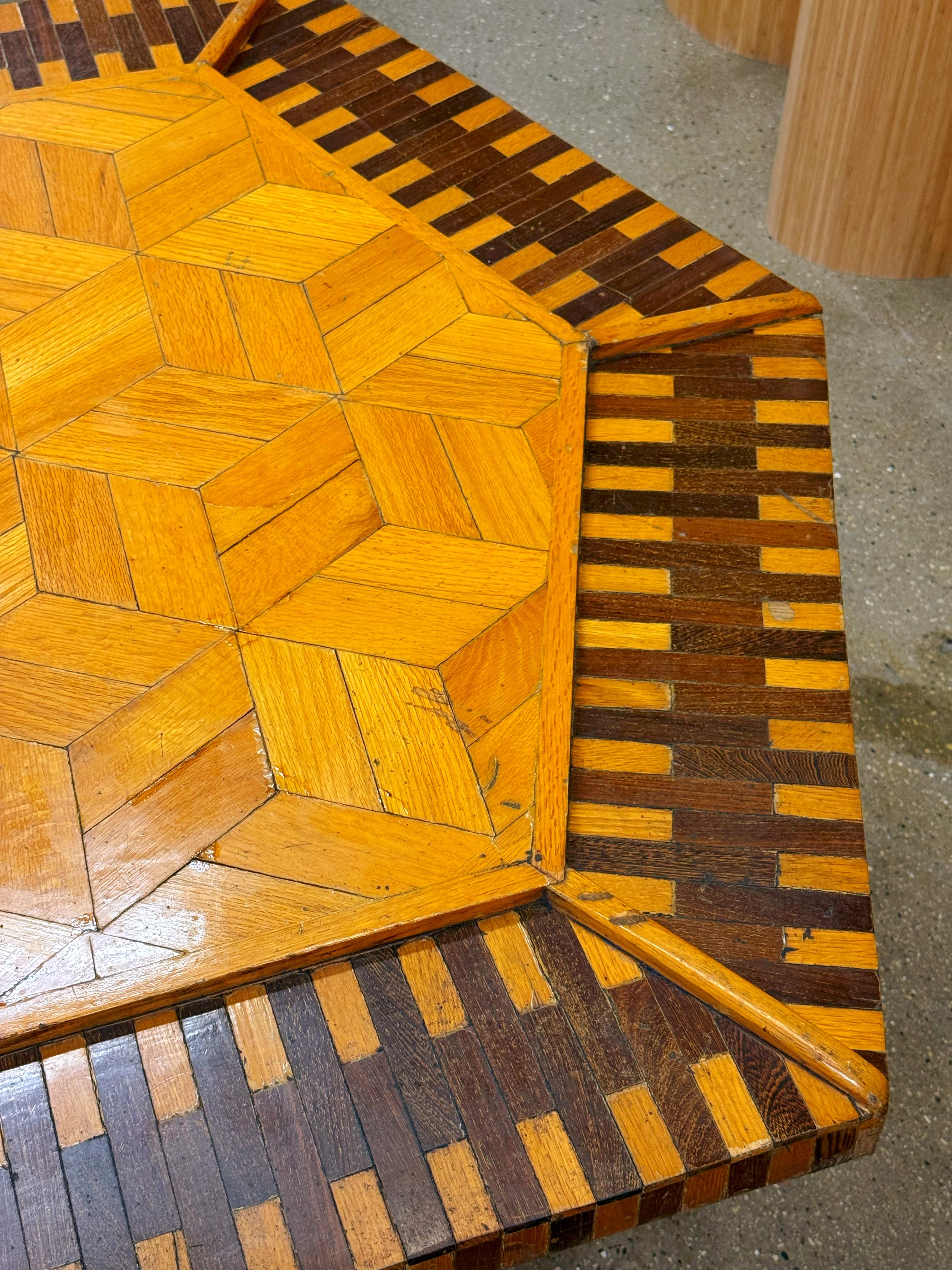 Handcrafted Folk Art Parquetry Table