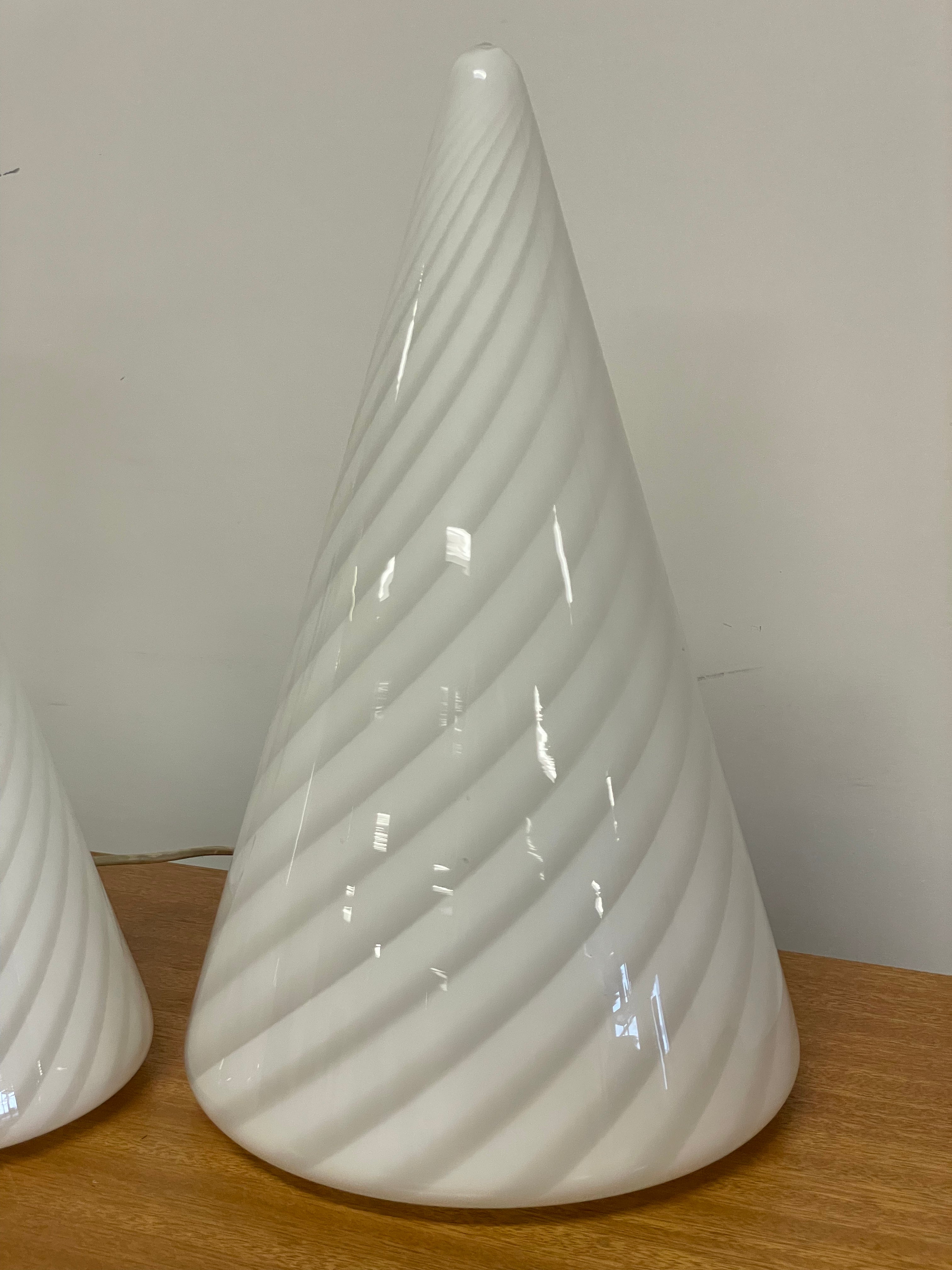 Murano glass cone lamps