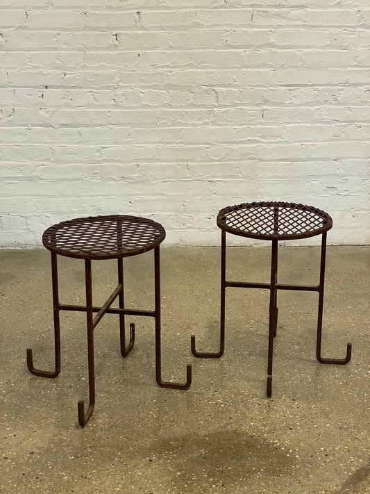 Pair of iron end tables