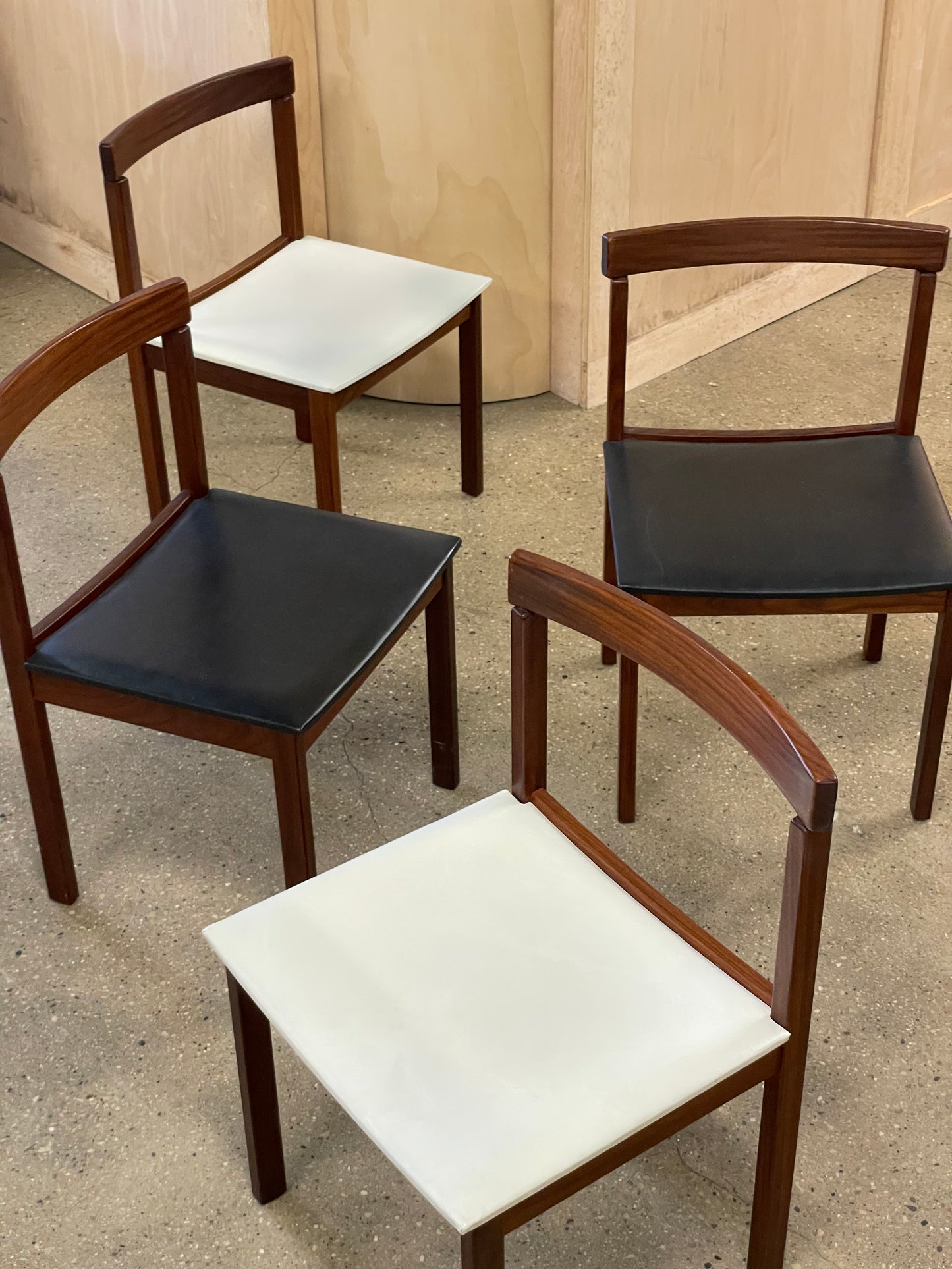 Set of four rosewood dining chairs
