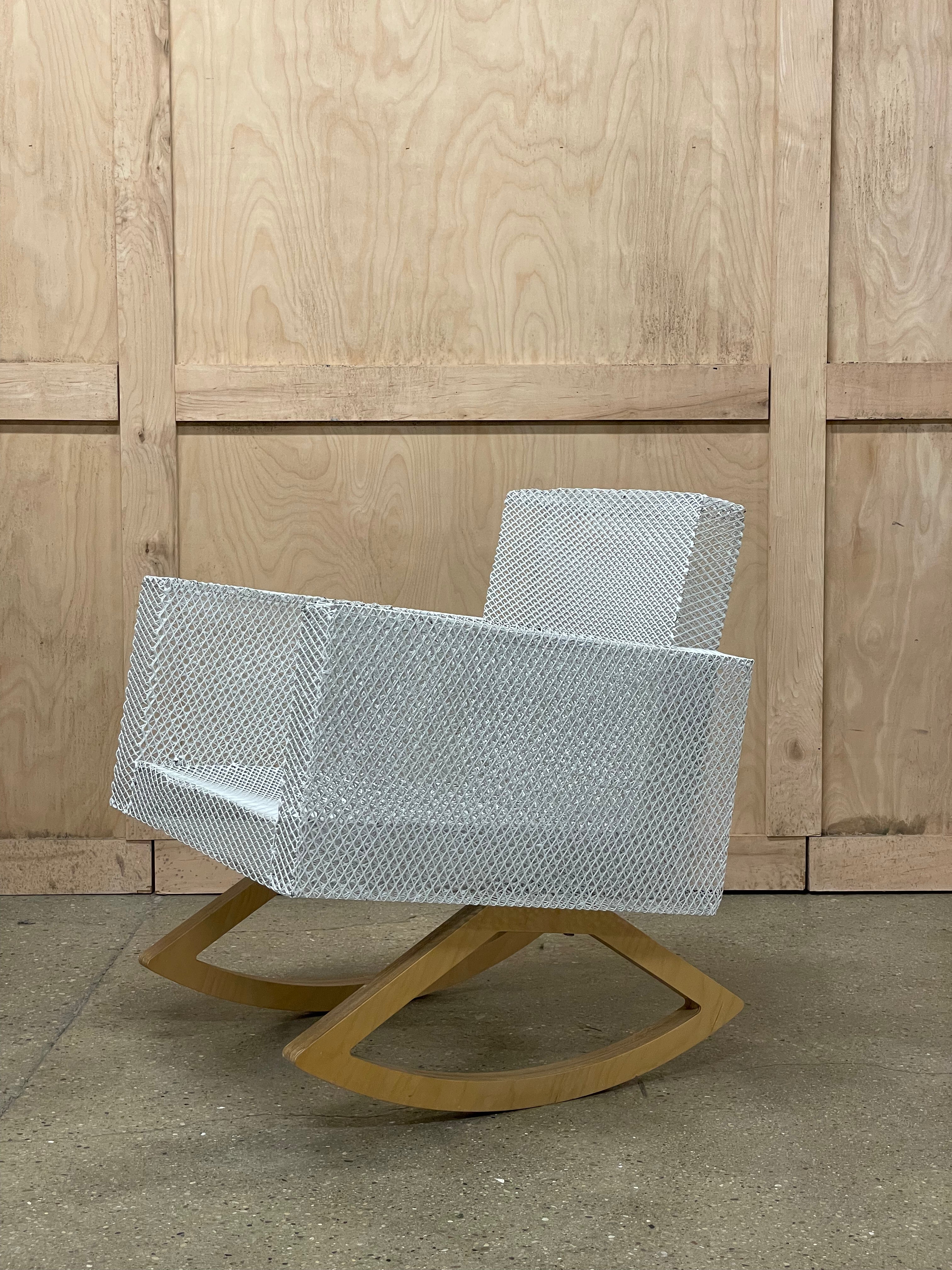 Custom made wire mesh rocking chair