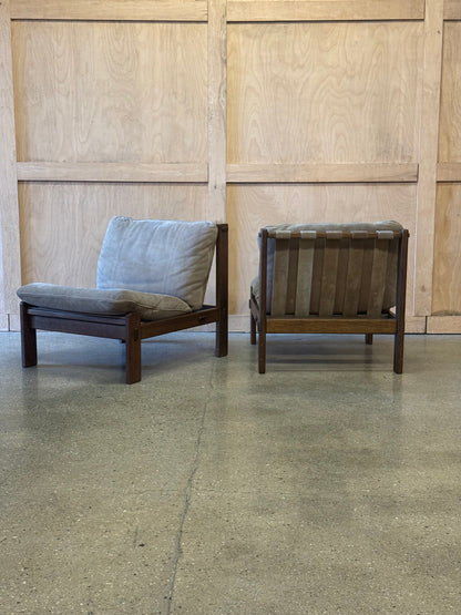 Pair of Dutch Oak Sling Chairs