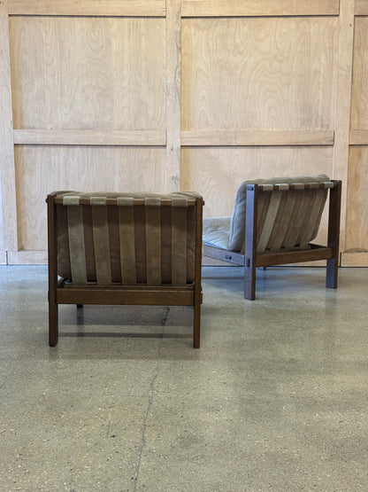 Pair of Dutch Oak Sling Chairs
